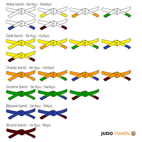 judobanden volgorde